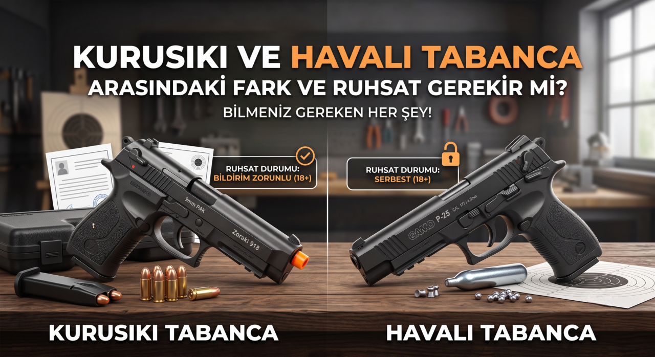 Kurusıkı ve Havalı Tabanca Farkı ve Ruhsat Gerekir mi ?