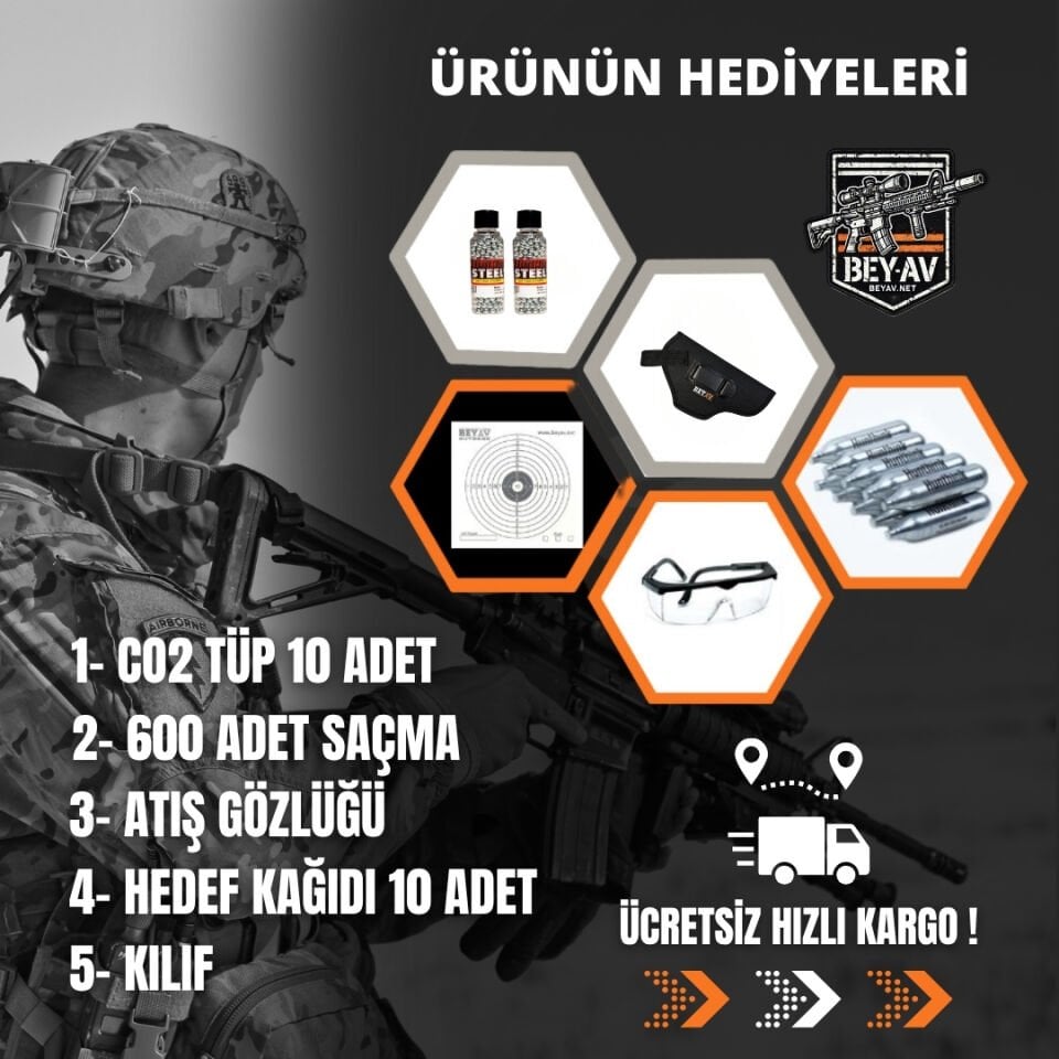 KWC Makarov CO2 4.5 mm Havalı Tabanca - KM44DHN