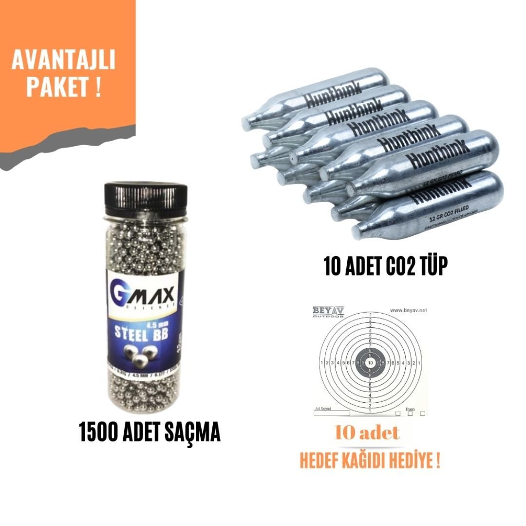 Avantajlı Havalı Tabanca Bb ve CO2 Tüp seti