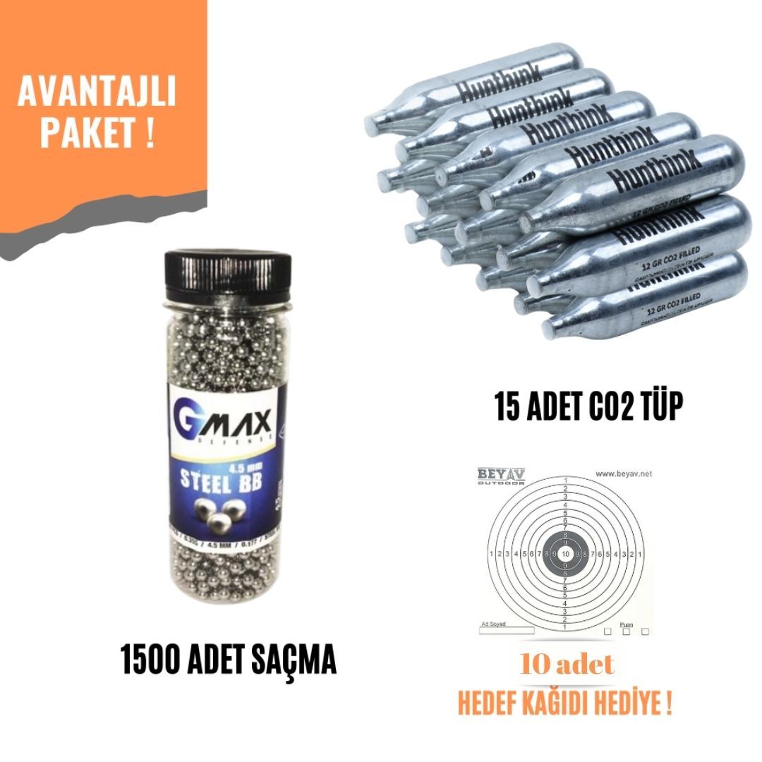 Avantajlı Havalı Tabanca Bb ve CO2 Tüp seti