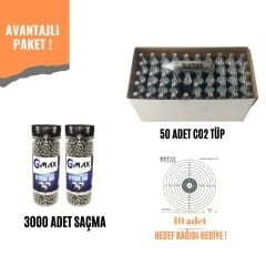 Avantajlı Havalı Tabanca Bb ve CO2 50 Tüp seti