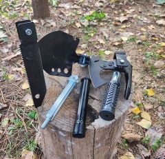 Multitools Katlanır Kürek, Balta, Bıçak, Testere, Çekiç ,Çapa Seti