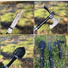 Multitools Katlanır Kürek, Balta, Bıçak, Testere, Çekiç ,Çapa Seti