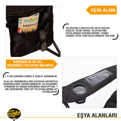 FUNKY CHAIRS Cool Ice Siyah Lüks Kamp Sandalyesi