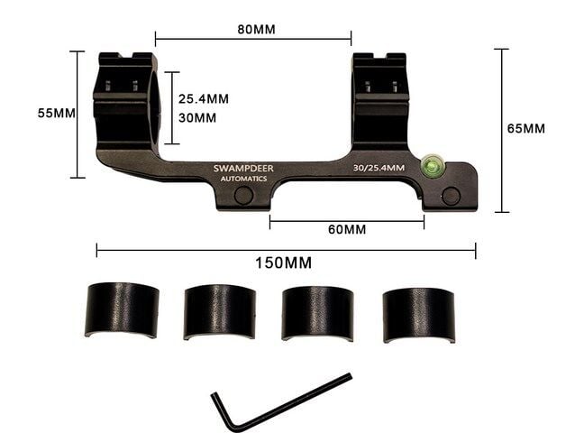 SWAMP DEER CT 25.4/30mm Tek Parça Dürbün Montaj Ayağı | 22mm Ray Uyumlu