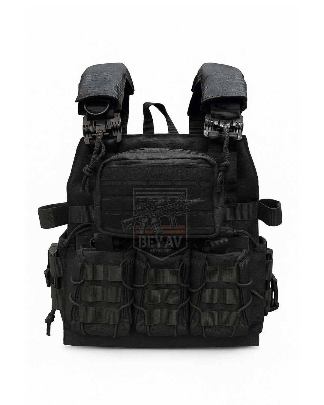 Hunthink Taktikal Çift Kurtarmalı Hücum Yeleği Siyah