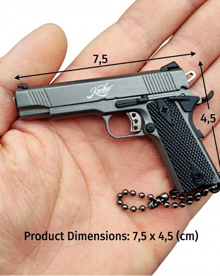 Colt Metal Minyatür Hareketli Anahtarlık - Füme