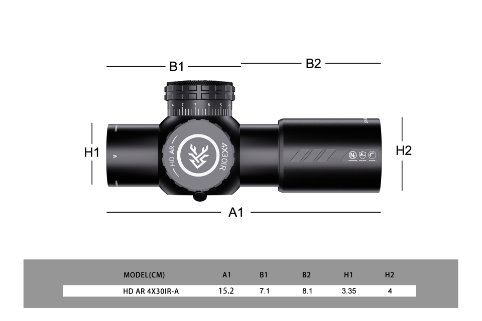 Swampdeer HD AR 4X30 IR-A Sabit 4x Tüfek Dürbünü (SFP)