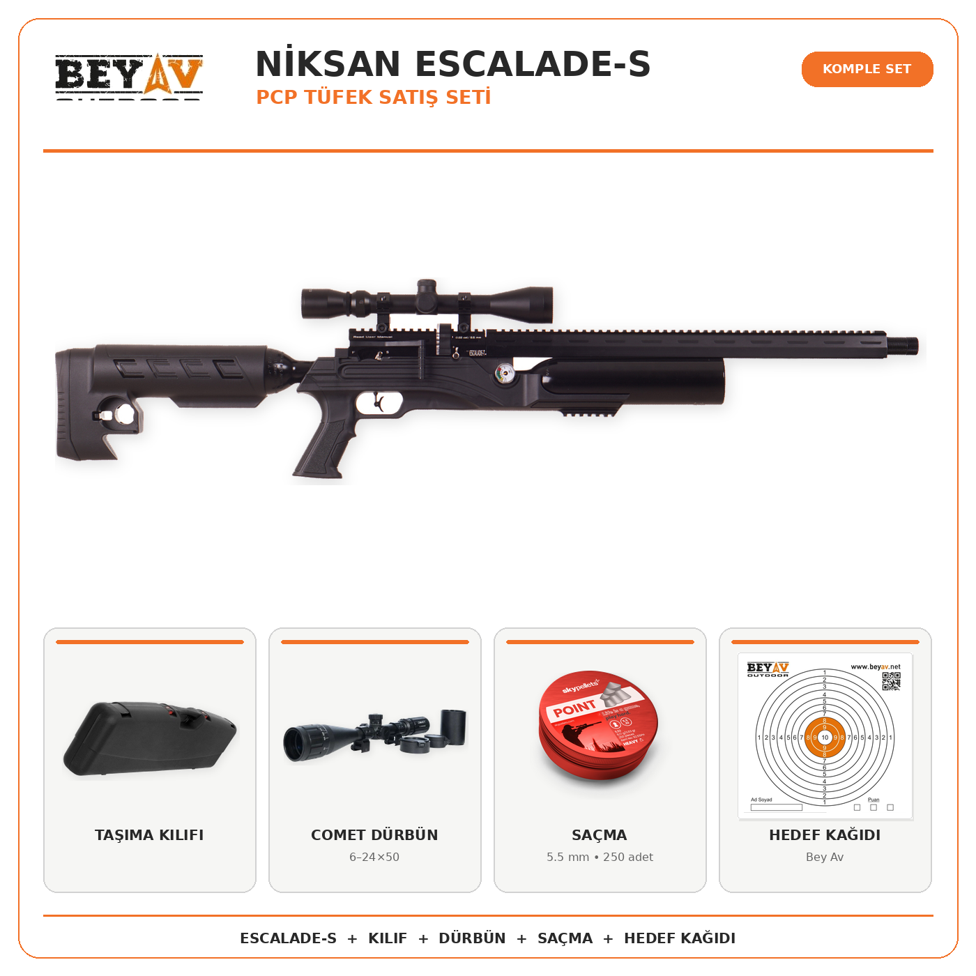 Niksan PCP Escalede-S Havalı Tüfek Seti